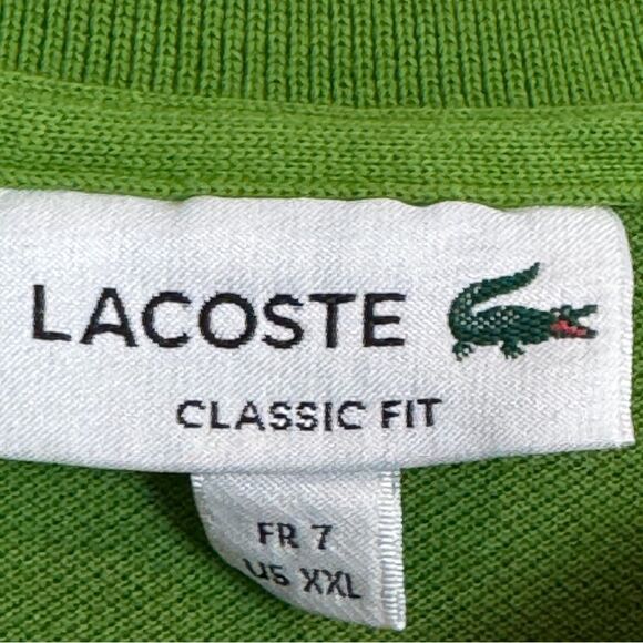 Lacoste Green Tricot Classic Fit Polo Shirt XXL - Picture 3 of 7